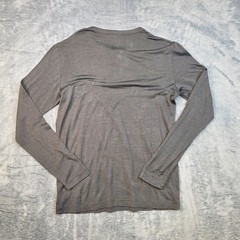 THEORY Long Sleeve HENLEY Collared Shirt Men’s MEDIUM M Gray SILK WOOL Thin Knit