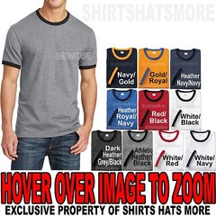 Mens Ringer T-Shirt Preshrunk Cotton Tee S, M, L, XL, 2XL, 3XL, 4XL NEW