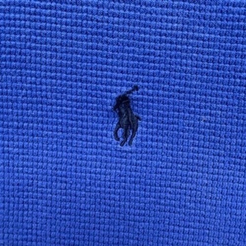 Polo Ralph Lauren Thermal Shirt Waffle Knit Regular Fit Large Blue Pony Logo gallery