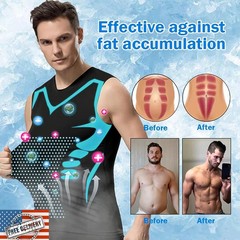 Men Compression Shirt Version Ionic Shaping Sleeveless Vest Sport Tank Top S-2XL
