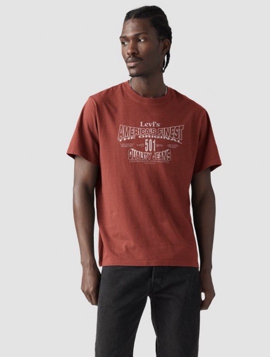 Levi’s Men’s Size Medium 501 Logo T-Shirt Henna Relaxed