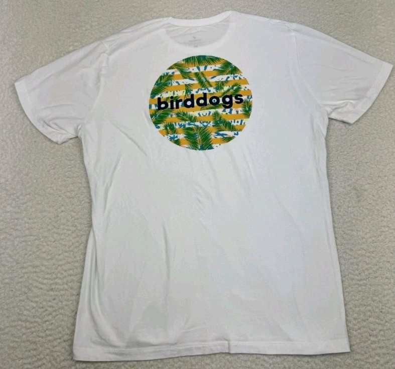 Bird dogs T-Shirt Men’s XL White Palm Frond Soft Stretch Cotton Spandex Tee gallery