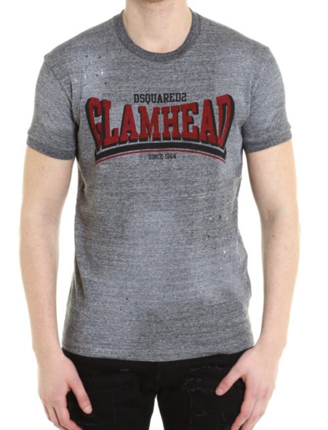 Dsqured2 Glamhead melange cotton stained Tee Sz L NWT gallery
