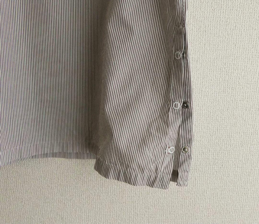 PHIGVEL Stripe Half-Zip Shirt Brown Sample M Size gallery