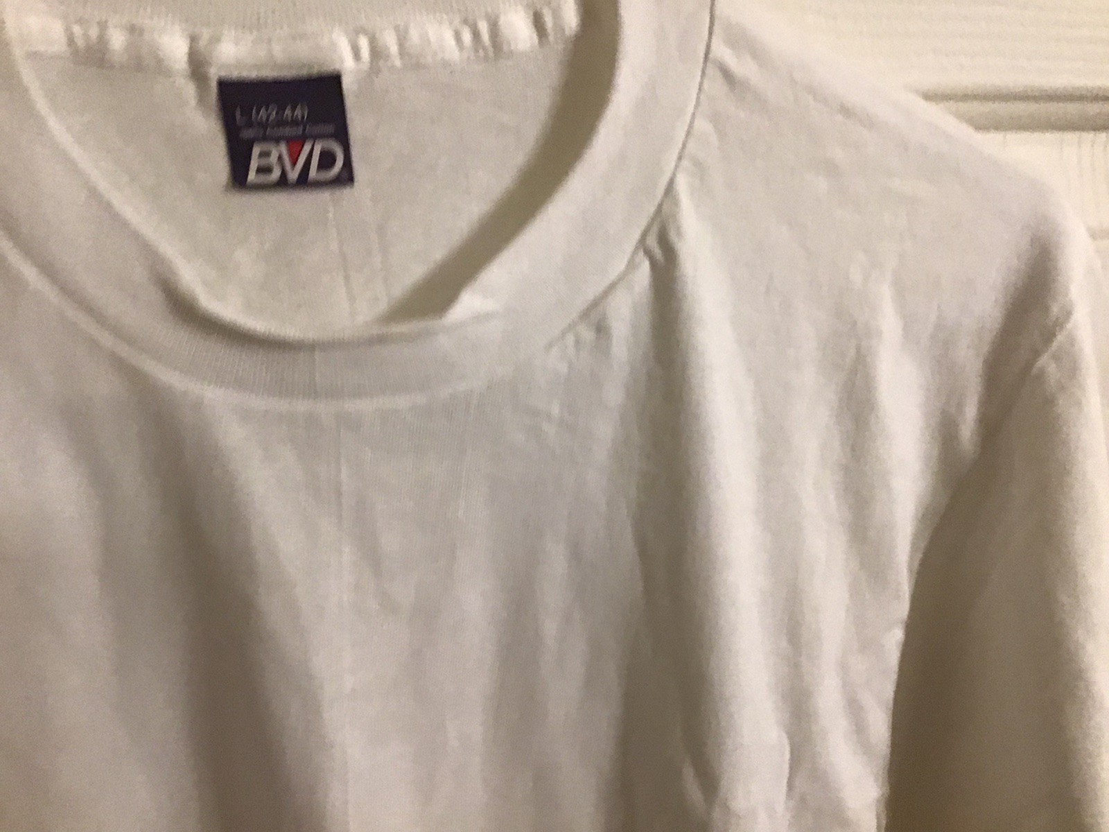 Vintage Single Stitch BVD Plain White Tee Shirt Large 100% Combed Cotton New gallery