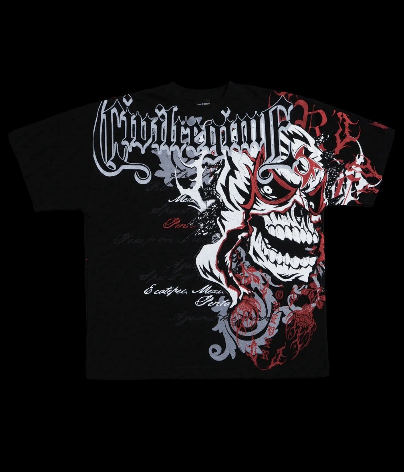 Civil Regime CERO MIEDO AMERICAN CLASSIC OVERSIZED TEE IN BLACK - Size XL gallery