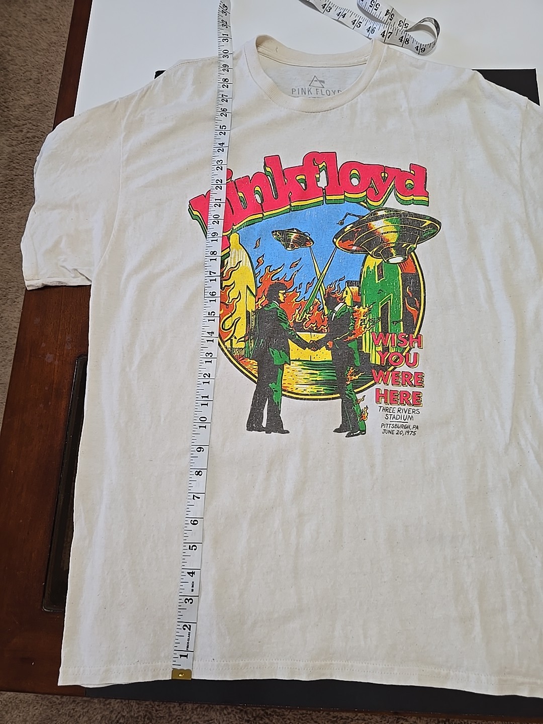 Pink Floyd Wish You Were Here Three Rivers Stadium T Shirt Sz XL see measurement gallery