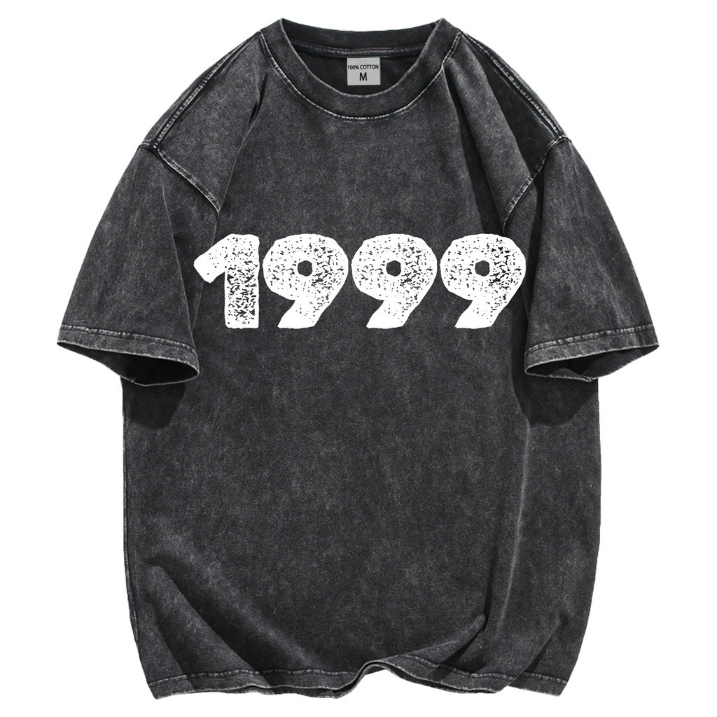 Vintage Letter Graphic T-Shirt 100% Cotton Oversized Streetwear Lace Up Tee
