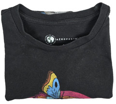 Aeropostale Black S/S Tee Small Gnome Skulls Mushrooms Butterfly Flower Hippie