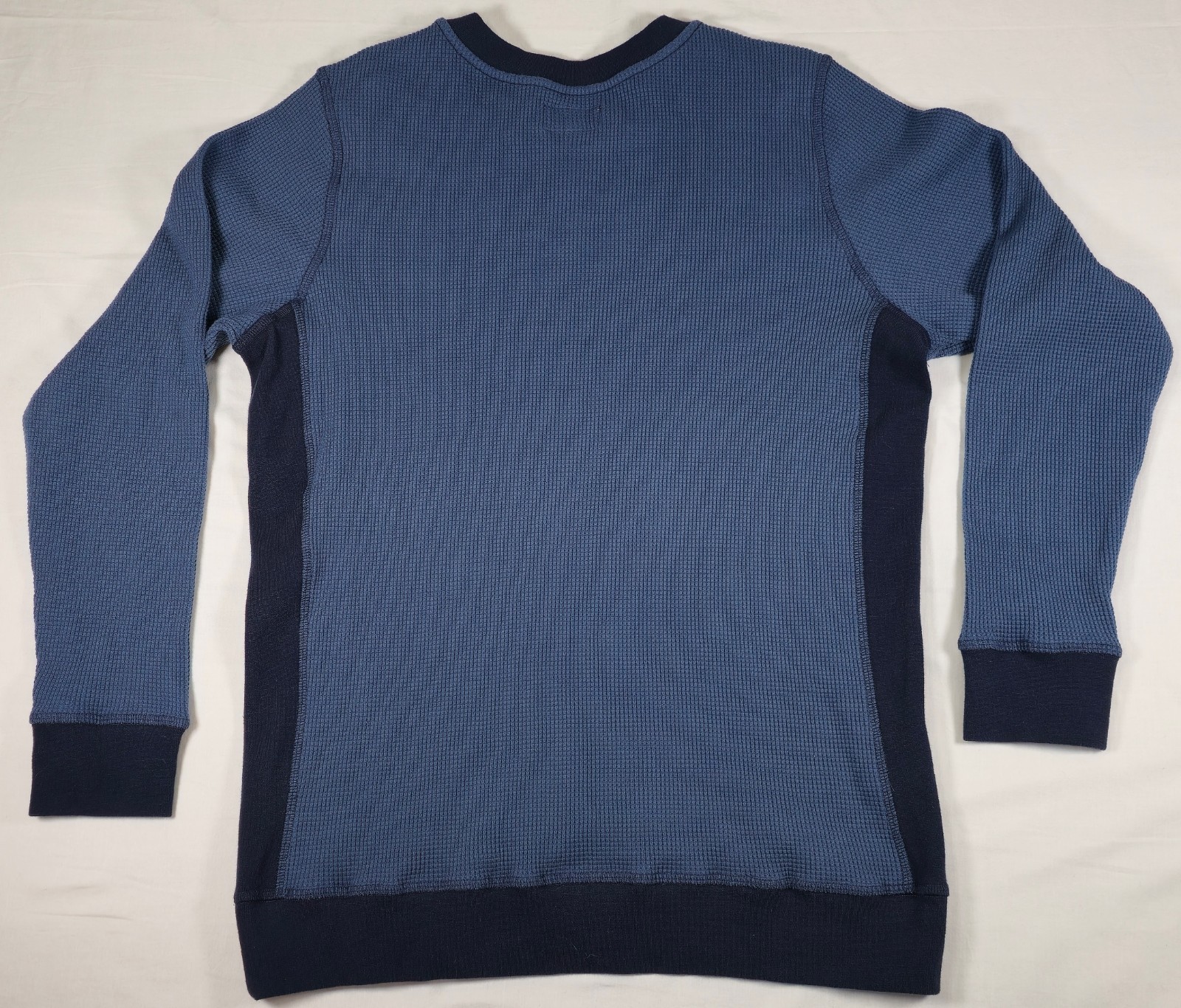 American Giant Men's Colorblock Summit Waffle Long Sleeve Crew M Navy Blue NEW gallery