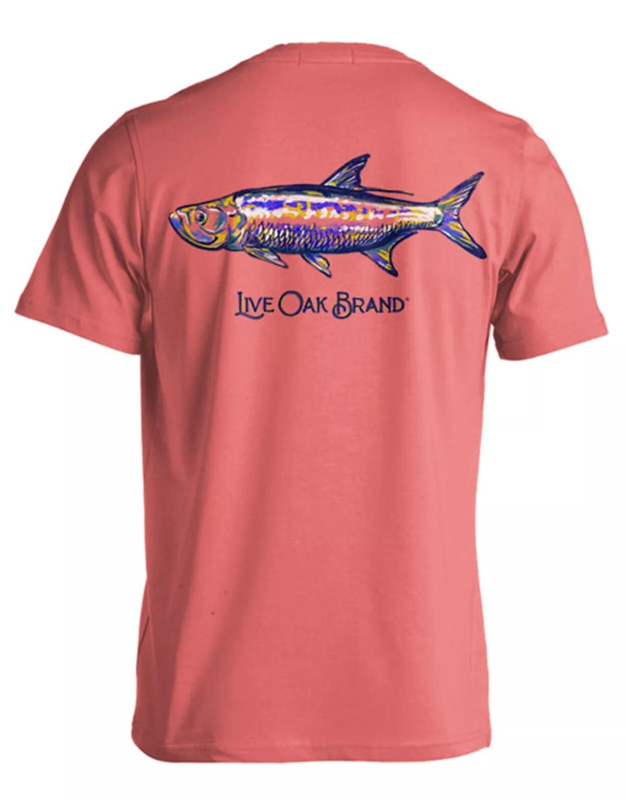 Live Oak Brand Painted Tarpon Fish Unisex Comfort Colors Pocket Short Sleeve, XL