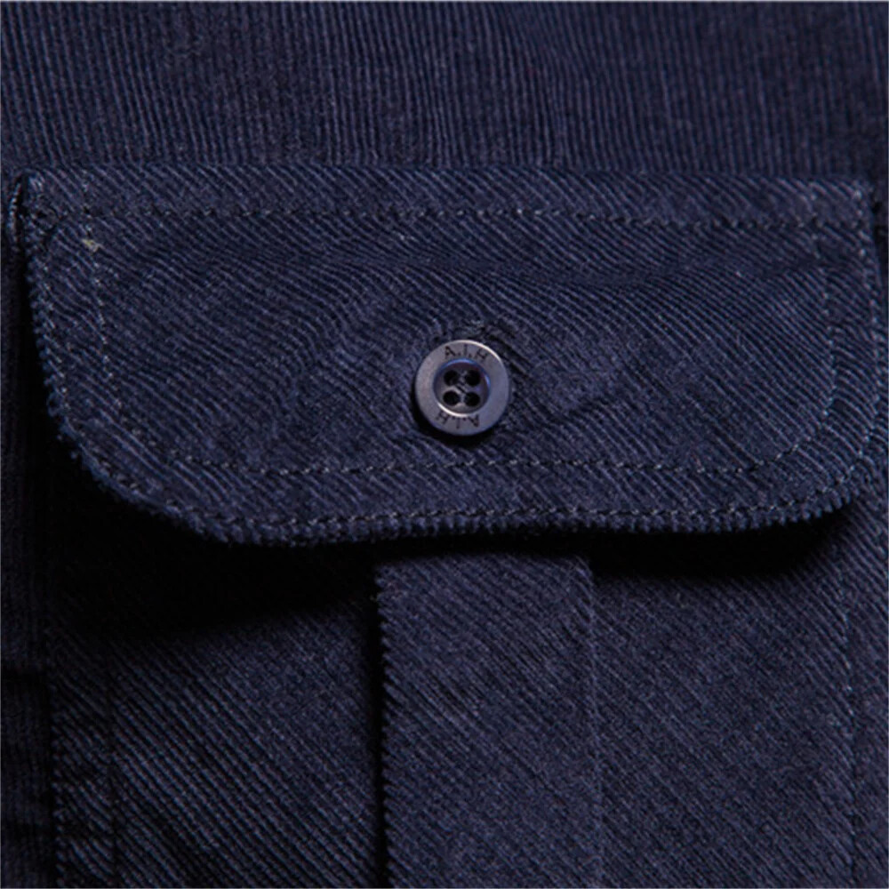Cotton Men's Shirt Casual Fashion Solid Color Corduroy Shirts Autumn Slim gallery