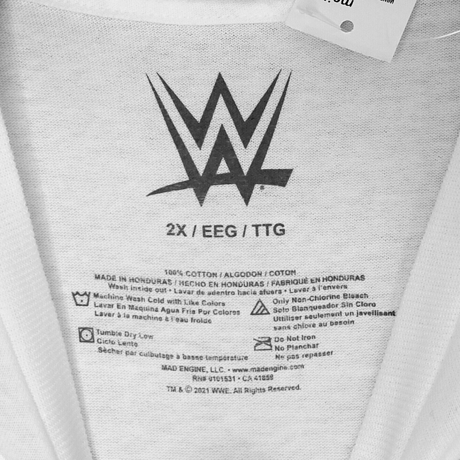 WWE WWF Royal Rumble Shirt Mens 2XL XXL White Pro Wrestling Distressed Logo NWT gallery