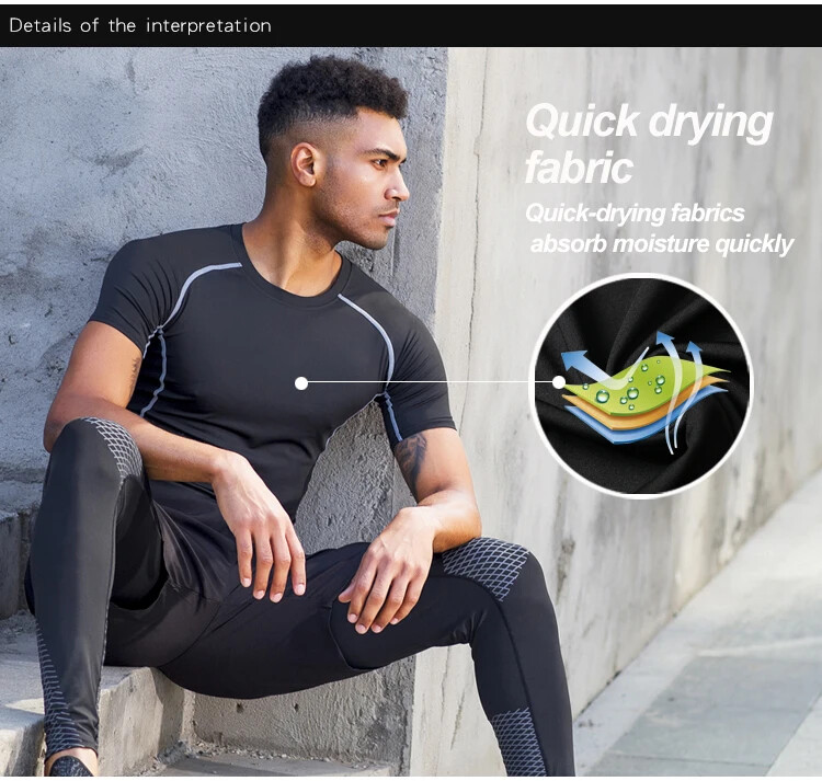 Men's Compression Short Sleeve Sports Running Shirts Fitness Quick Dry T-shirt gallery