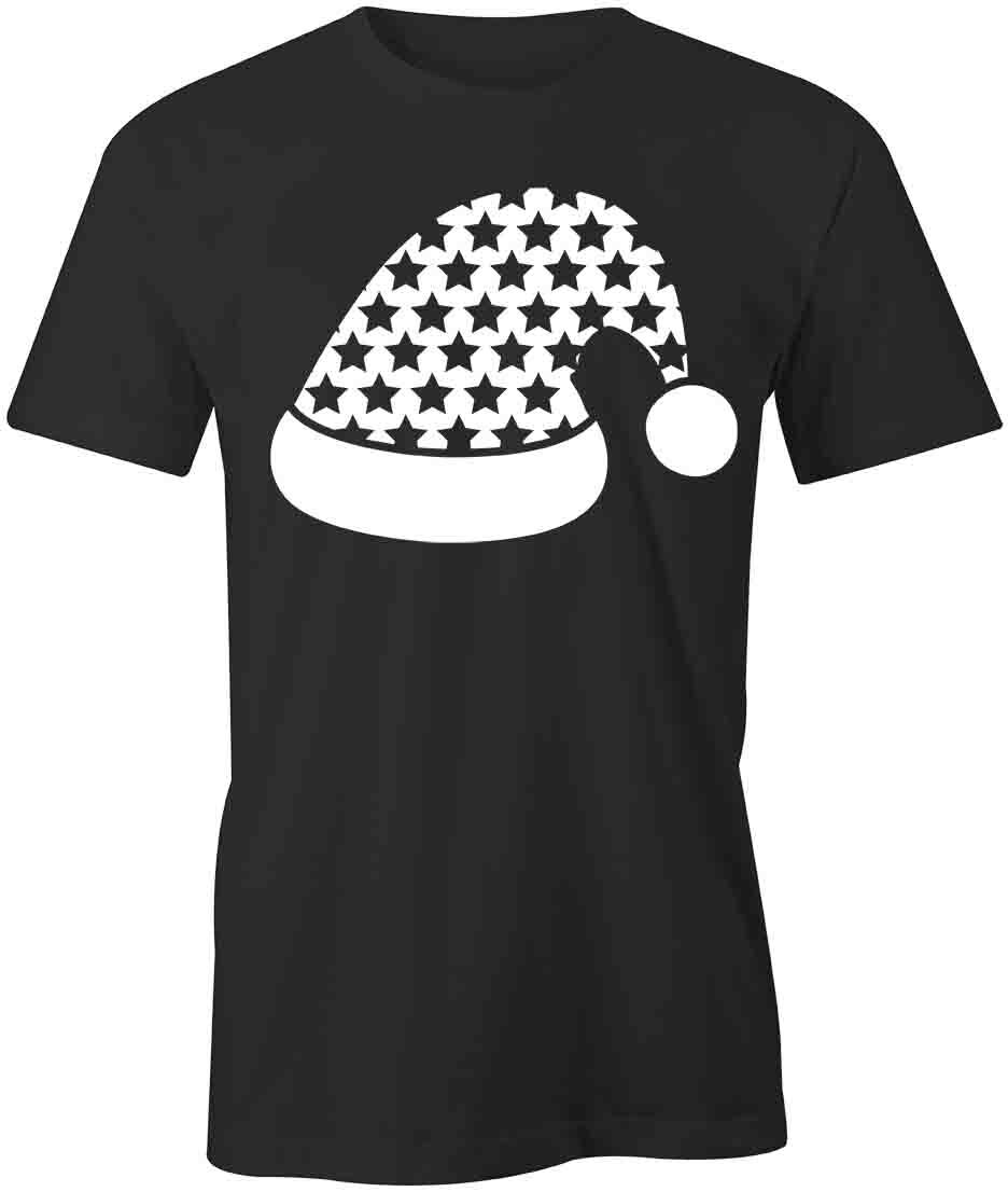 STAR CHRISTMAS HAT TShirt Tee Short-Sleeved Cotton HOLIDAY CLOTHING S1BSA314