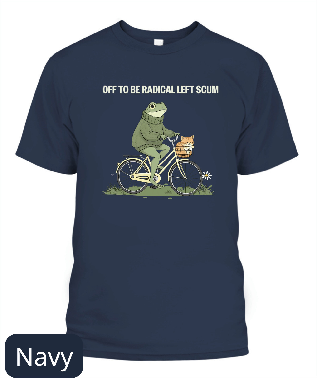 Off To Be Radical Left Scum tshirt, Frog and Cat In Bicycle Resistance shirt, An gallery