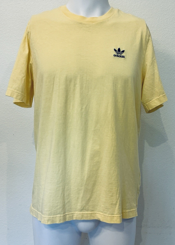 Adidas Men’s Trefoil Essentials Short Sleeve T-Shirt Size L Pale Yellow Classic