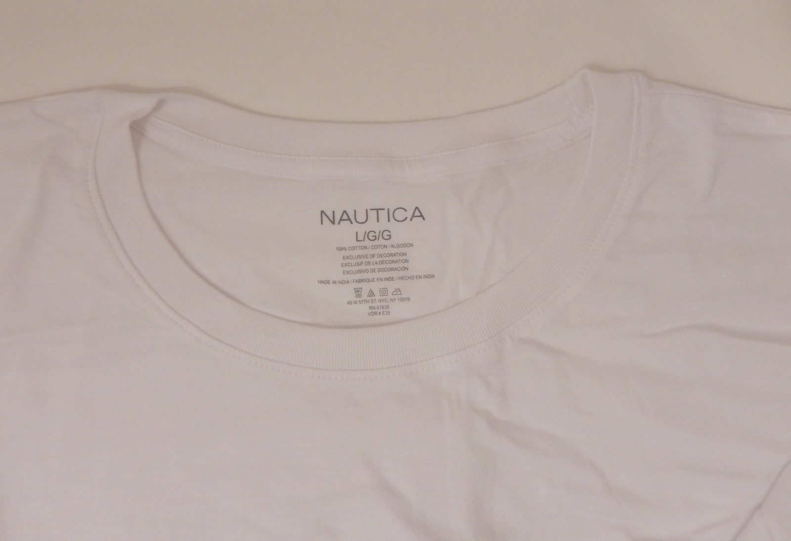 3 GENUINE NAUTICA MENS COTTON WHITE CREW-NECK S M L XL XXL T-SHIRTS UNDERSHIRTS gallery