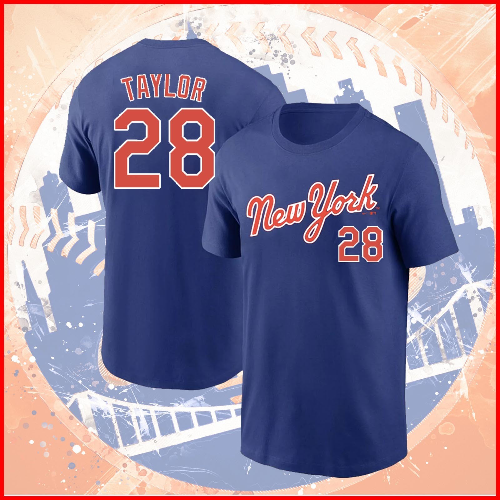 🔥 2026 Tyrone Taylor #28 New York Baseball Team Name & Number Fanmade FASTSHIP gallery
