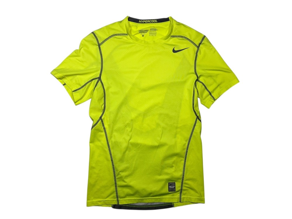 NIKE PRO COMBAT Neon Yellow HYPERCOOL x FITTED COMPRESSION T-SHIRT Gym Men’s S