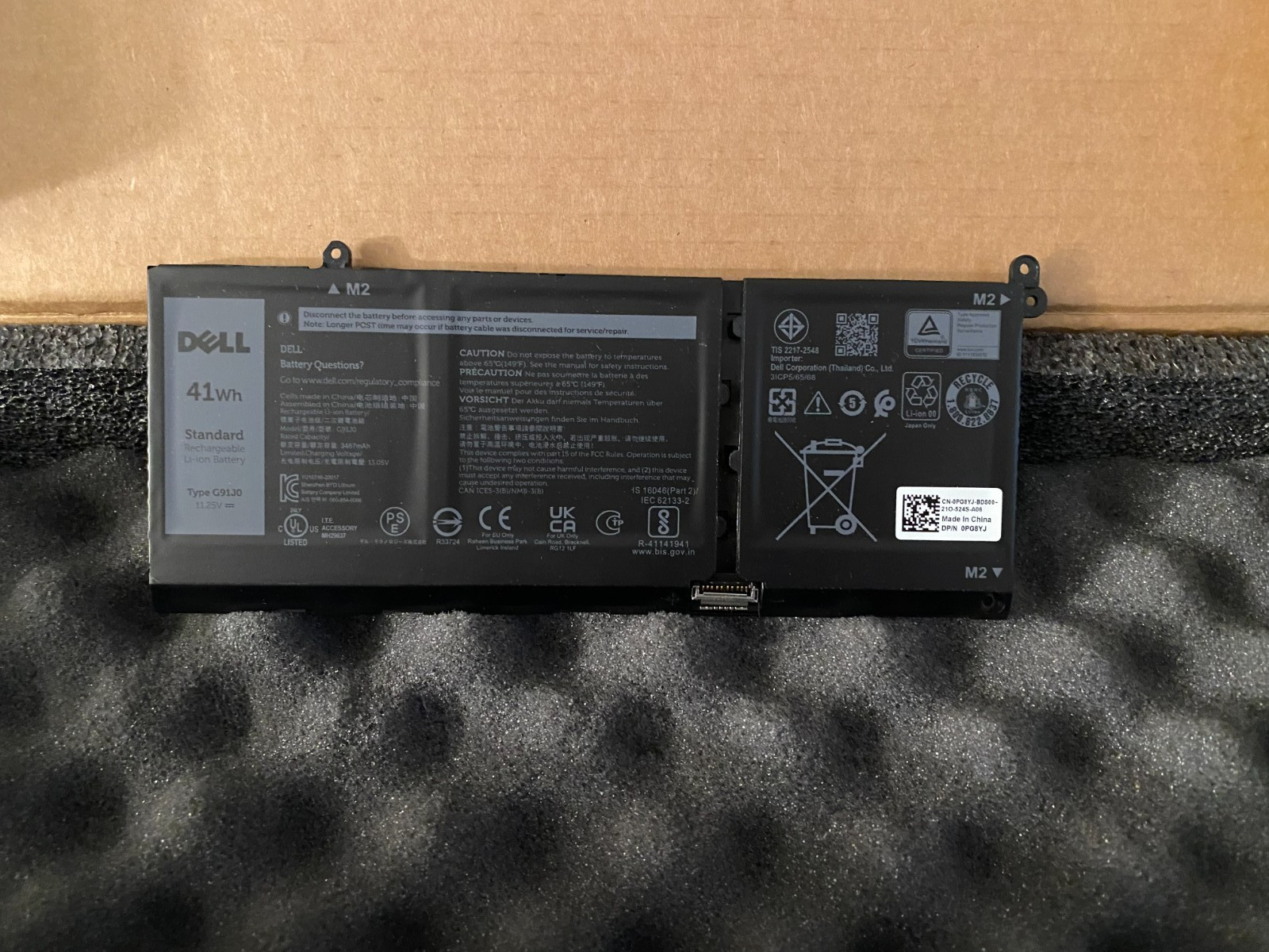 New Dell OEM Inspiron 15 3511 15.6″ Battery 11.25V 41Wh 3467mAh G91J0 MGCM5