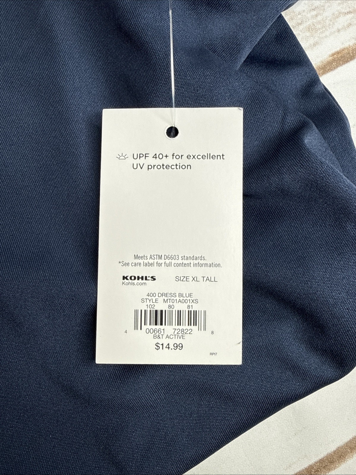 Tek Gear Dry Tek T-Shirt Short Sleeve Crew Neck Athletic Dress Blue Men's XLT gallery