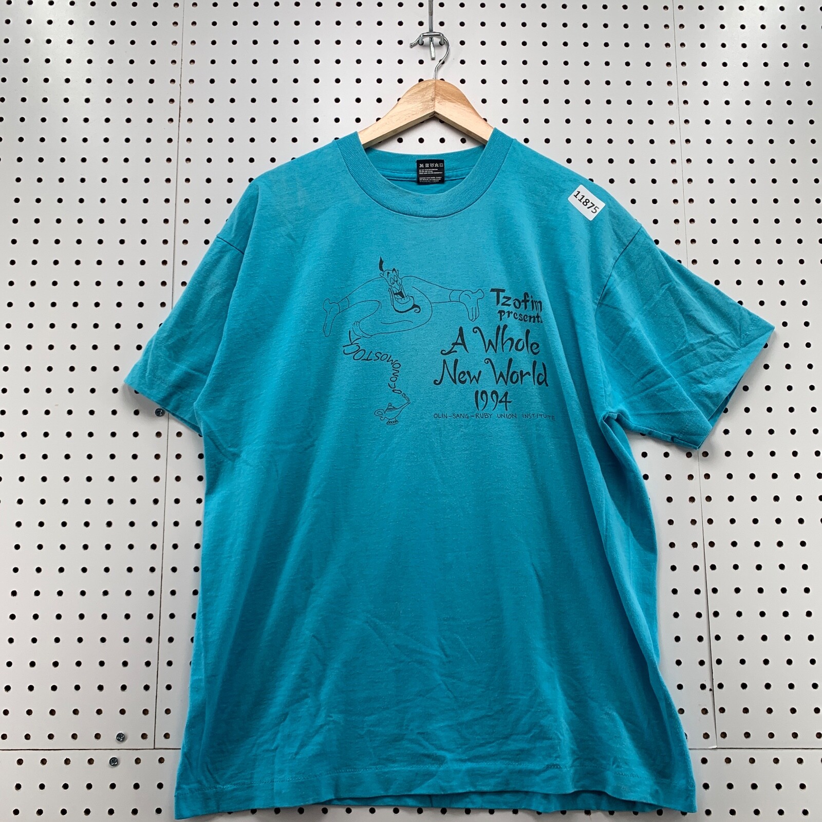 Vintage 90s Disney Aladdin Shirt Mens XL Genie Graphic Single Stitch Move Promo