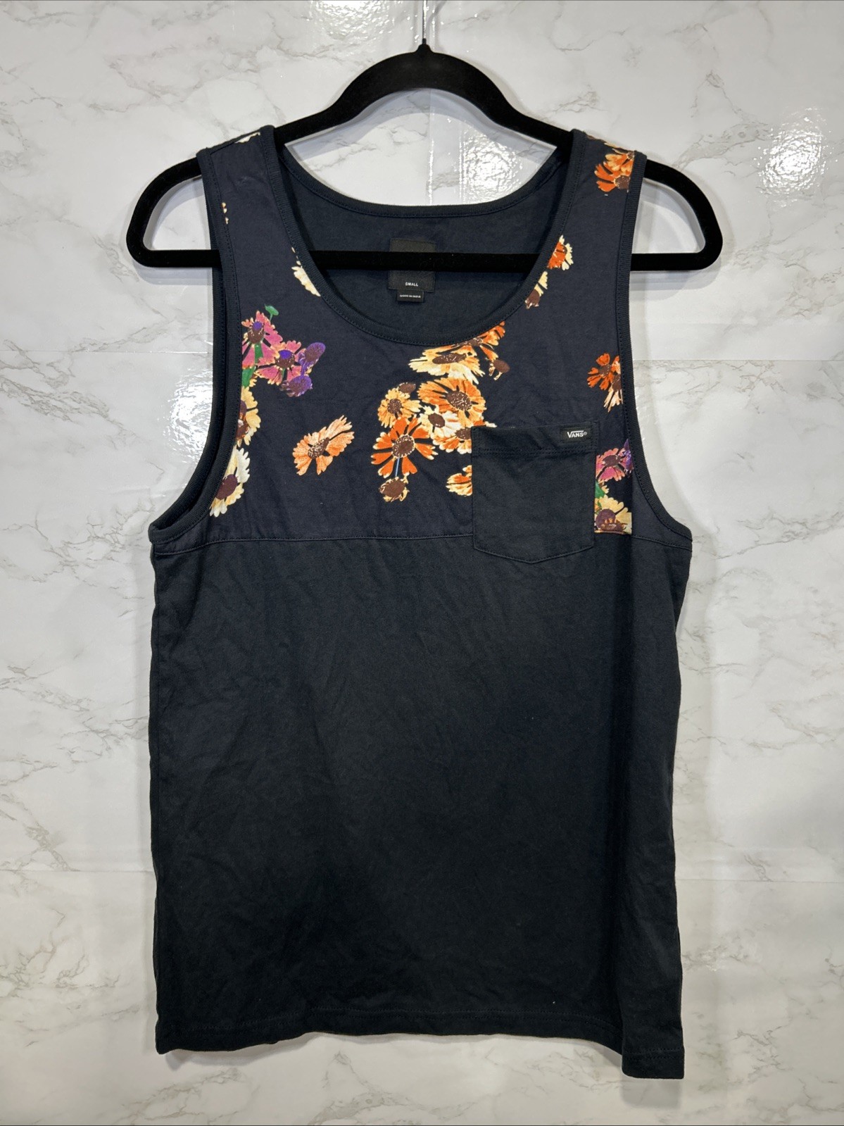 Vans Men's Hilby Tank Top Sleeveless Tropical Shirt Plant Leaf Gym Sz Small New gallery