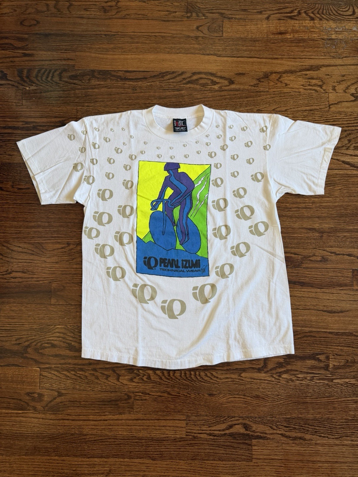 Pearl Izumi Mens T Shirt AOP Short Sleeve Mens Size Extra Large 90s Giant Tag