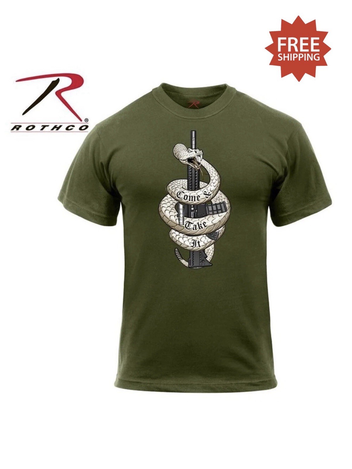 Rothco 61560 “Come & Take It” 2A OD Olive Drab Green T-Shirt - Size XL - NWT gallery