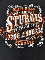 Sturgis SD Motorcycle Bikers Aop 2012 Black T shirt Toms T’s M/L See Measurement
