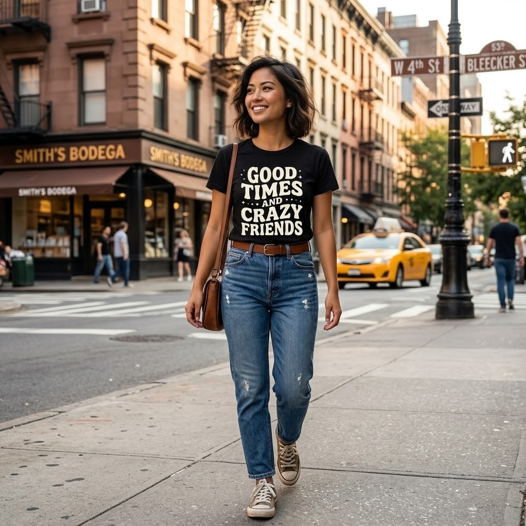 Good Times and Crazy Friends T-Shirt - Retro Graphic Tee for Men and Women gallery