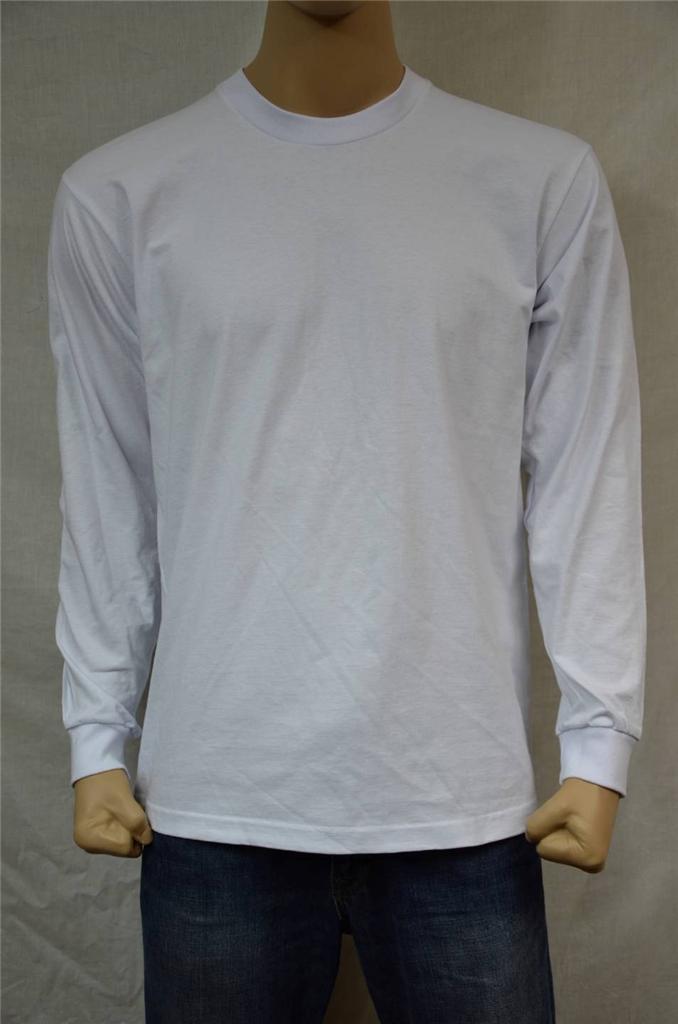 1 PRO5 SUPER HEAVY WEIGHT LONG SLEEVE T-SHIRT PLAIN WHITE S-7XL 1PC gallery