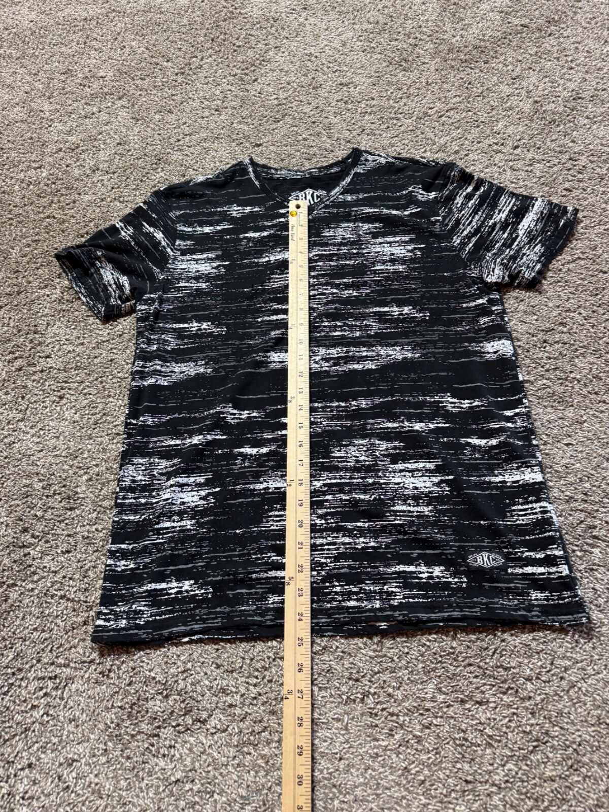 Brooklyn BKC Mens Shirt Size Large Slim Fit Poly Cotton Blend Stretch Flex Black gallery