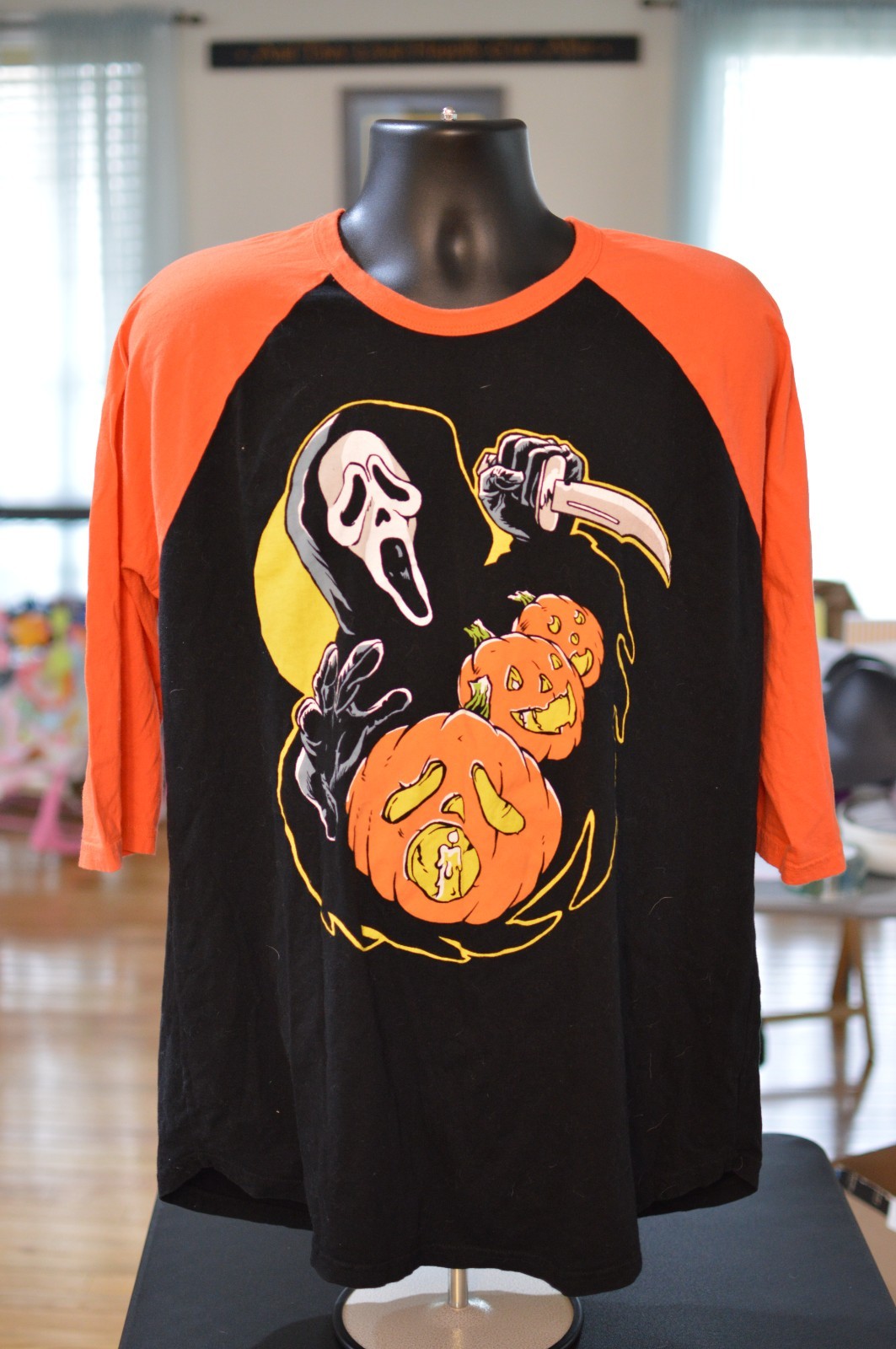 XL Fright-Rags Scream GhostFace Ghost Face Vintage Halloween Baseball Tee Horror gallery