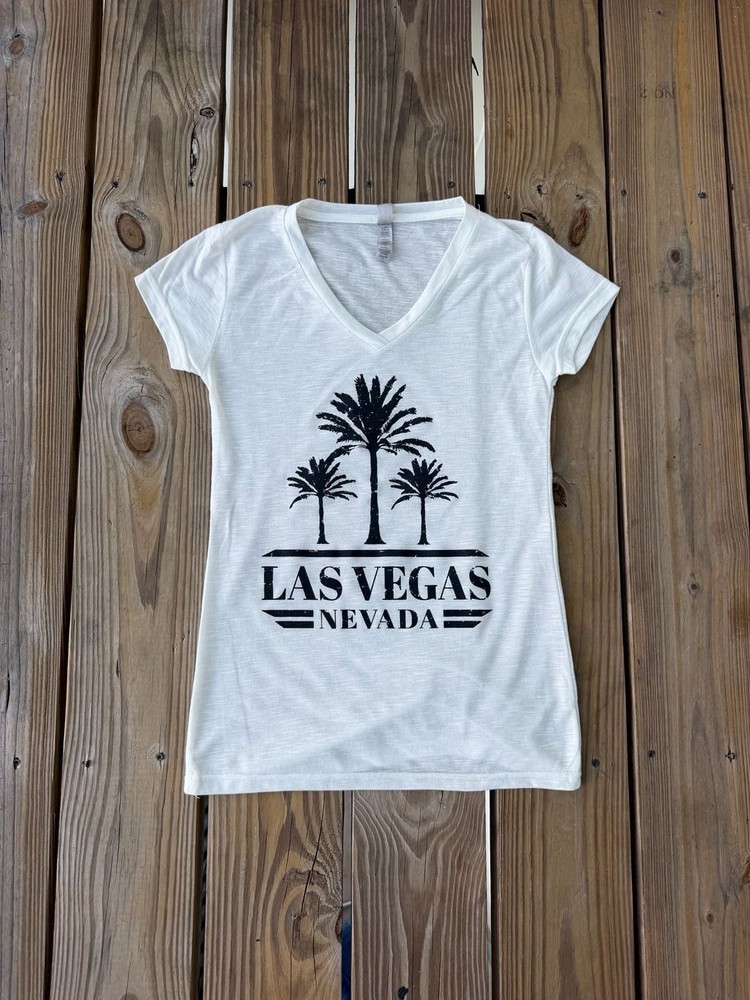Normal Is Boring Las Vegas Nevada Palm Tree V-Neck Graphic T-Shirt