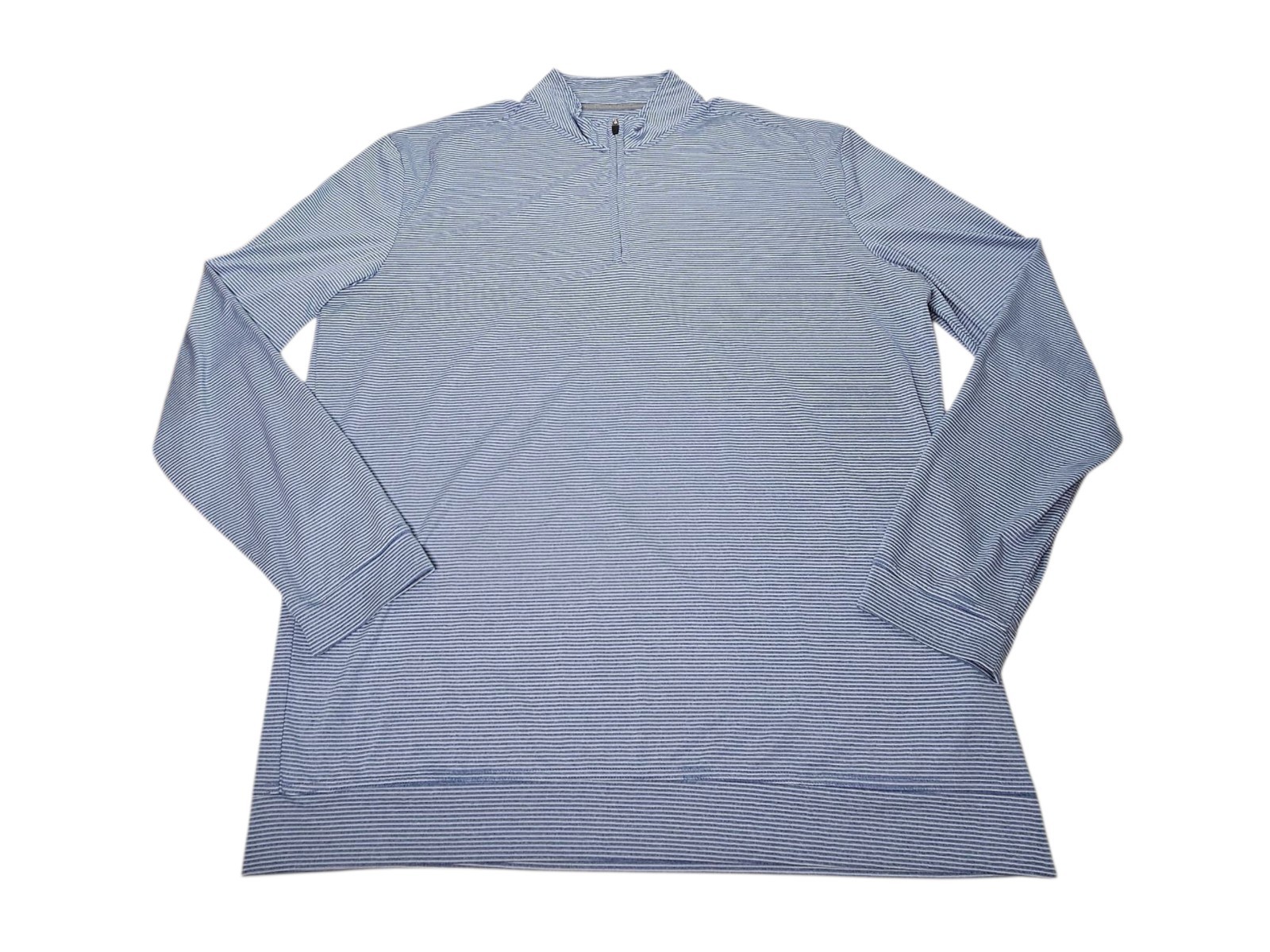 Johnnie-O 1/4 Zip Pullover Performance Shirt Long Sleeve Men’s XL Blue Striped