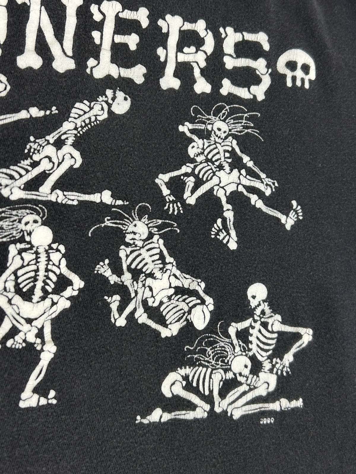 Vtg. 90's Skeleton Tourchamp Boners Men Single Stitch T-Shirt Size SLIM LARGE gallery