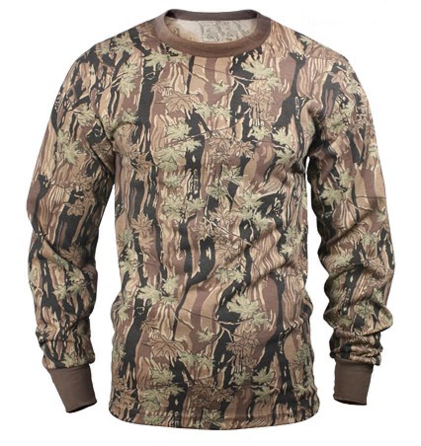 Smokey Branch Camo LONG SLEEVE T-Shirt Army Navy Hiking Camping Hunting L/S