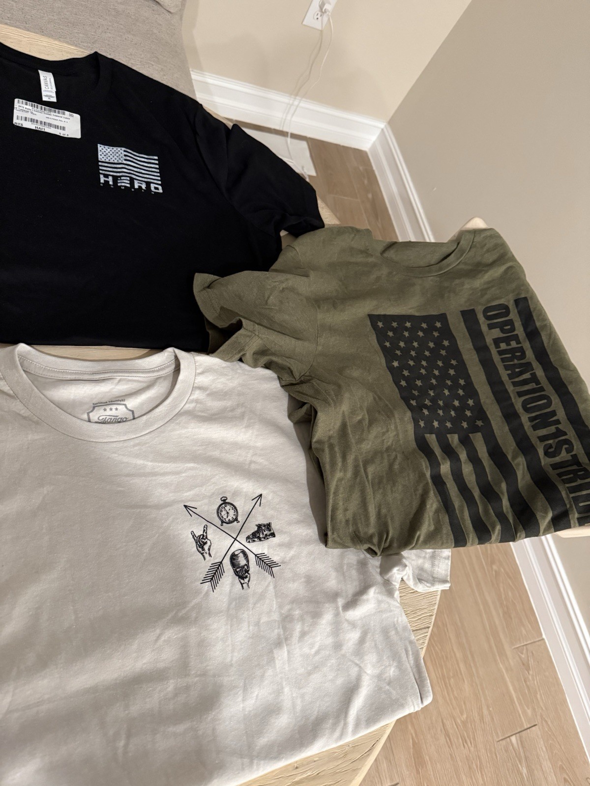 Lot Of 10 Patriotic / Military Shirts 9xXL, 1xL (Grunt Style/ Hero company/etc) gallery