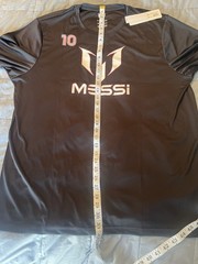 Messi Logo Tee Shirt Black Stretch Limo Size 2XL