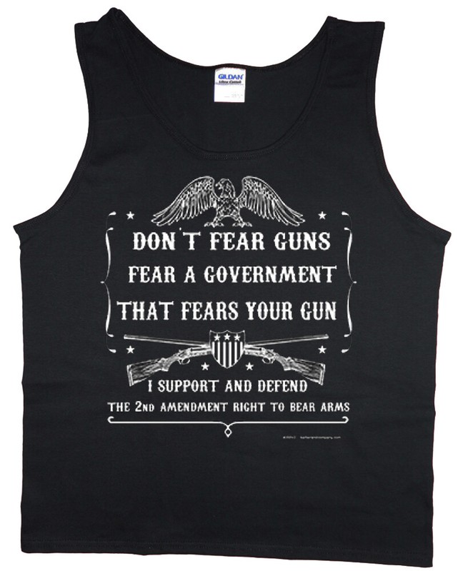 Mens Tank Top Graphic Tee 2nd Amendment Gun Rights Sleeveless Muscle Shirt