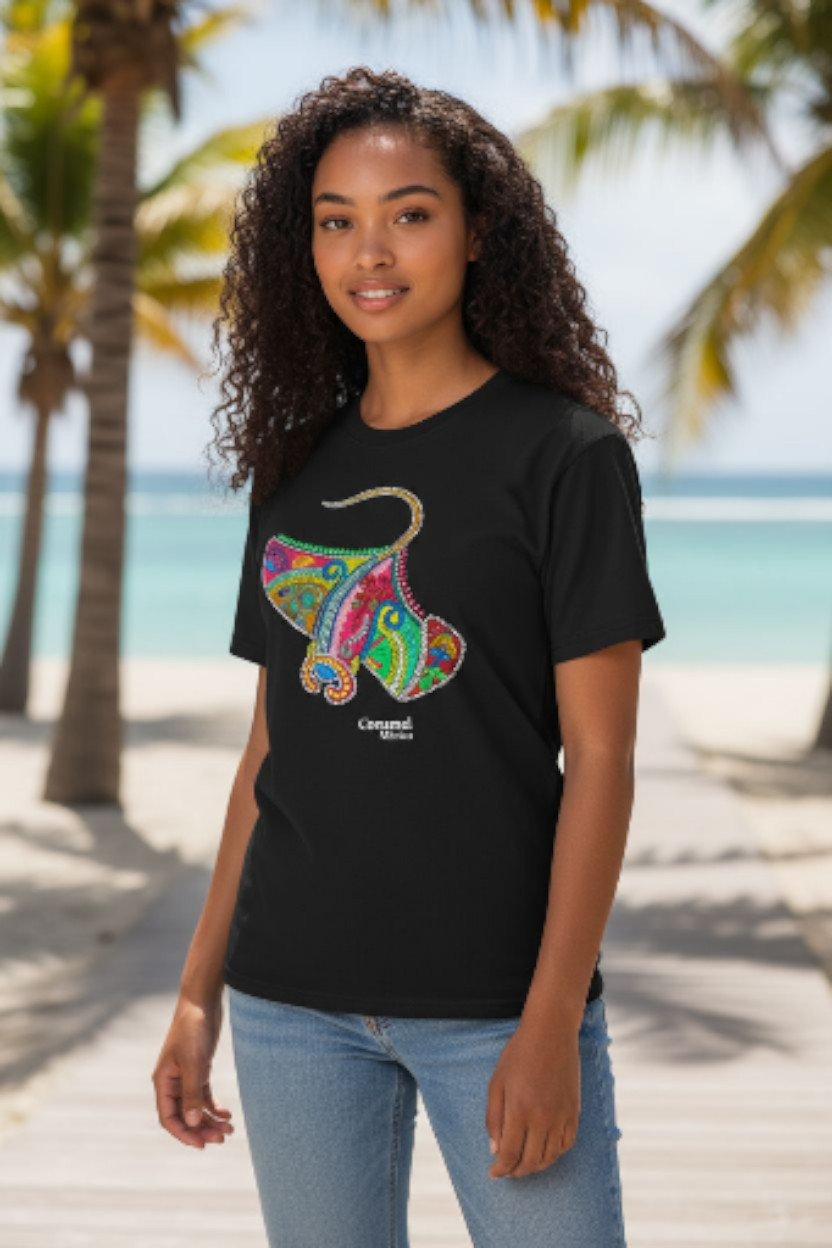 Cozumel Mexico Shirt Mens Small Black Manta Ray Graphic T-Shirt Tee Souvenir gallery