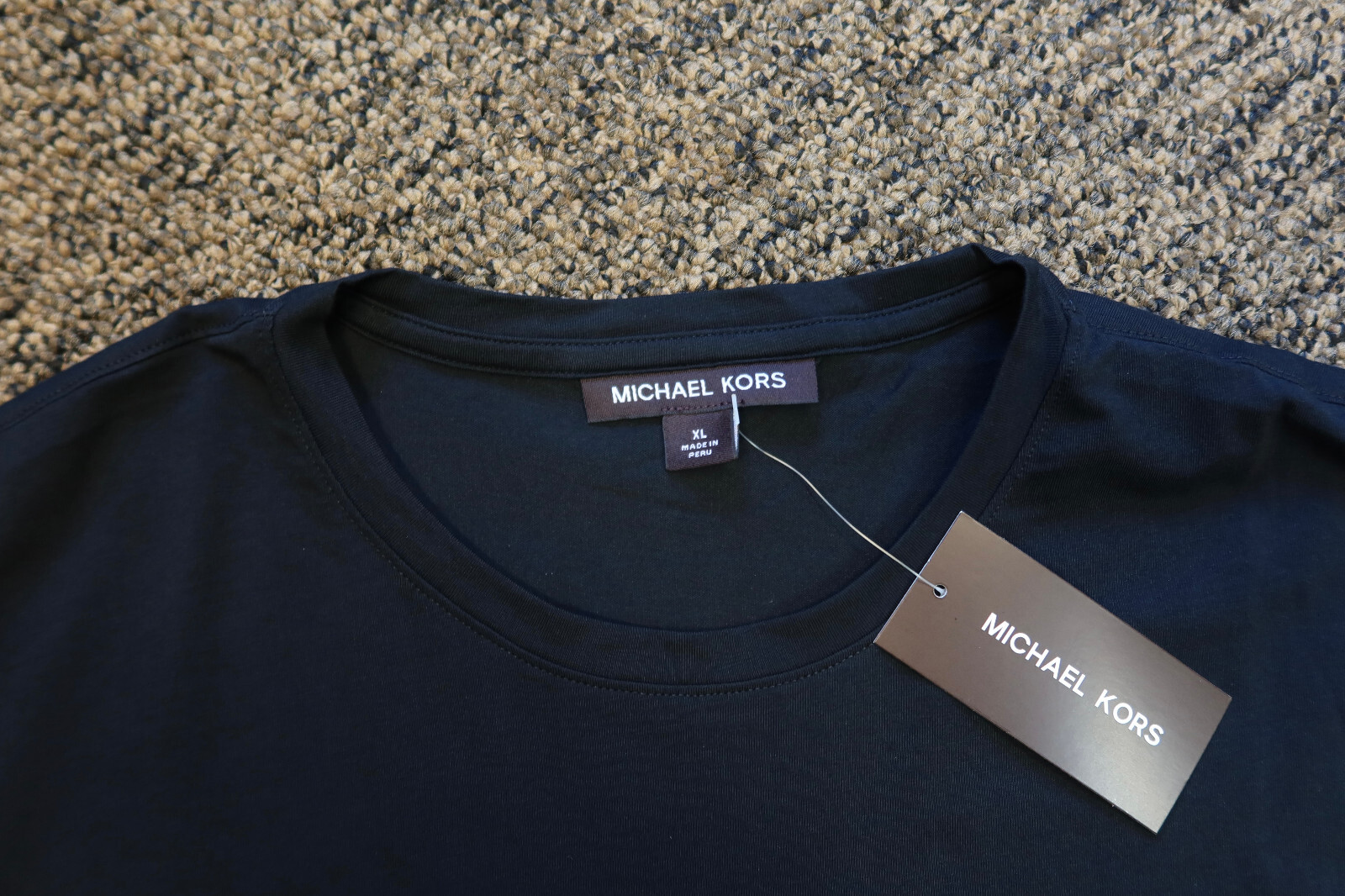 $69 New Michael Kors Men's Cotton Blend Crew Neck Tee T-Shirt - Size XL - Black gallery