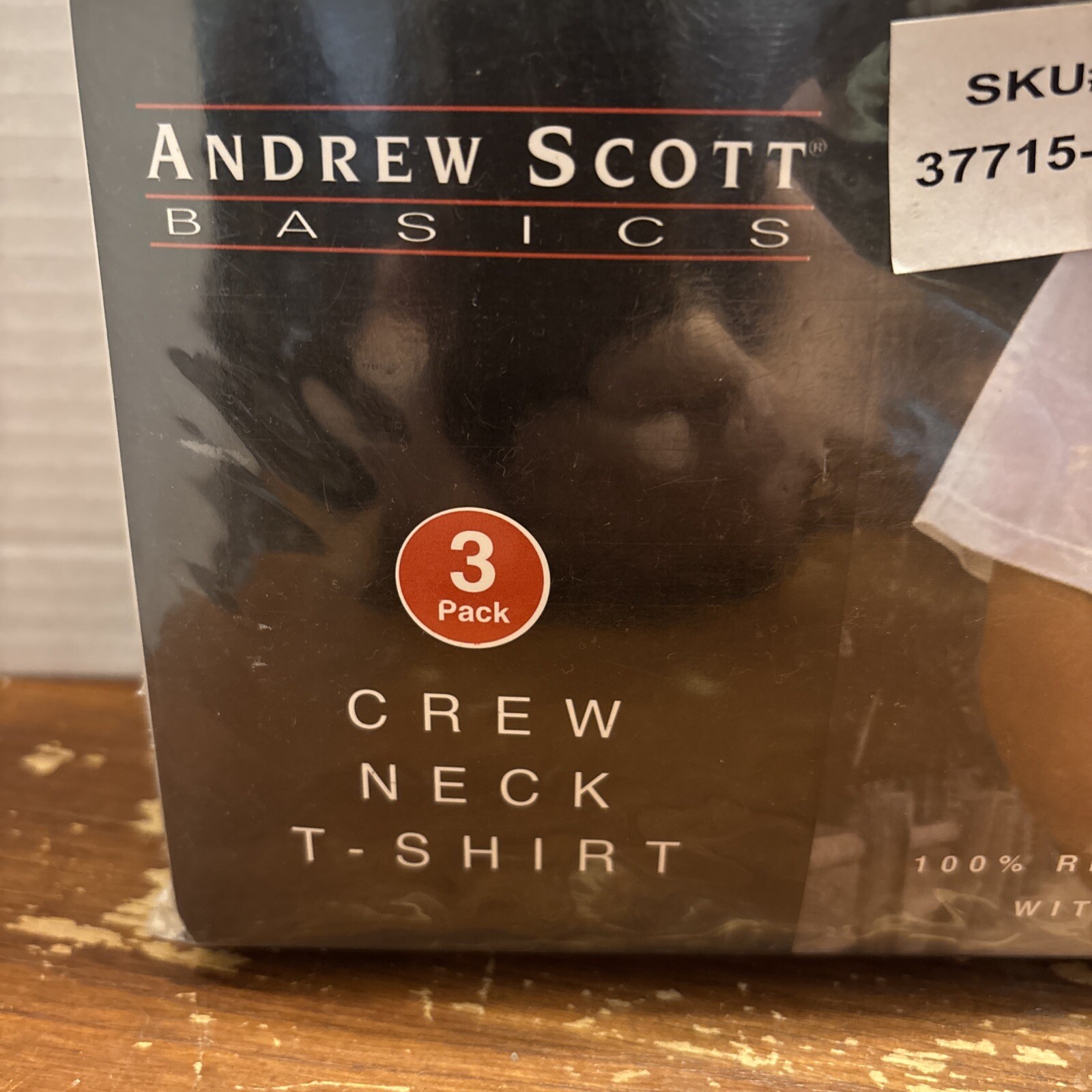 New Andrew Scott Basics Mens Crew Neck T-Shirts White Pack Of 3 Large 42-44 gallery