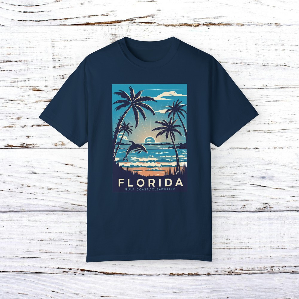Florida Beach Dolphin Retro Style T-shirt – Unisex T-shirt