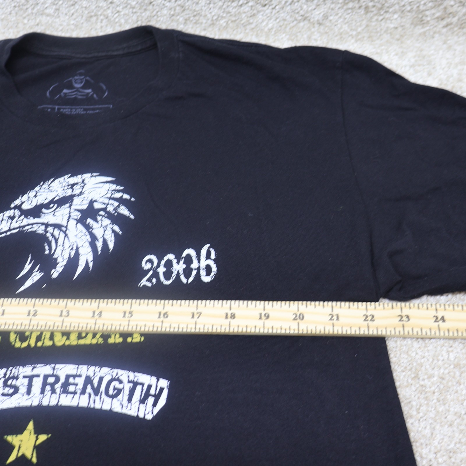 Shaw Strength Cropped T-Shirt XL Black Graphic Gym Workout Tee Modified gallery