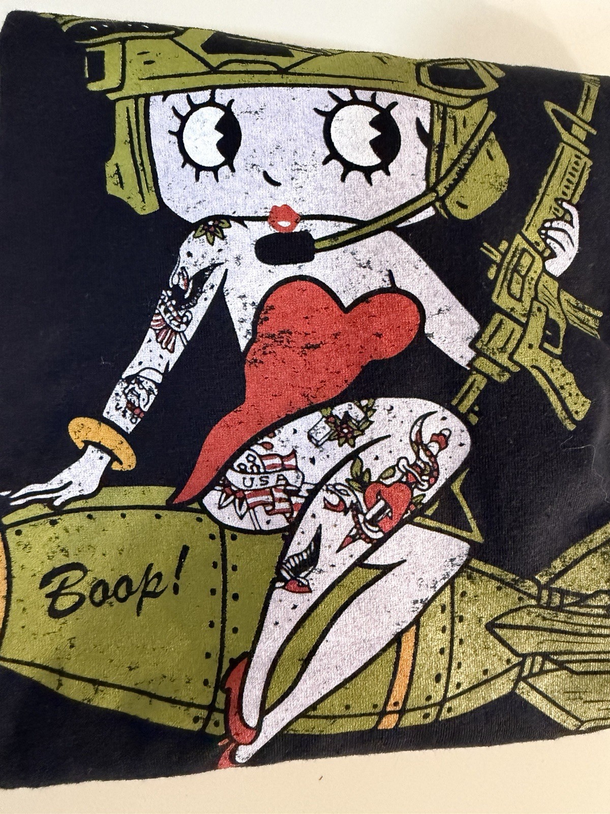 NWOT Born United Private Label Betty Boop Tee - Military USA American Patriotic gallery