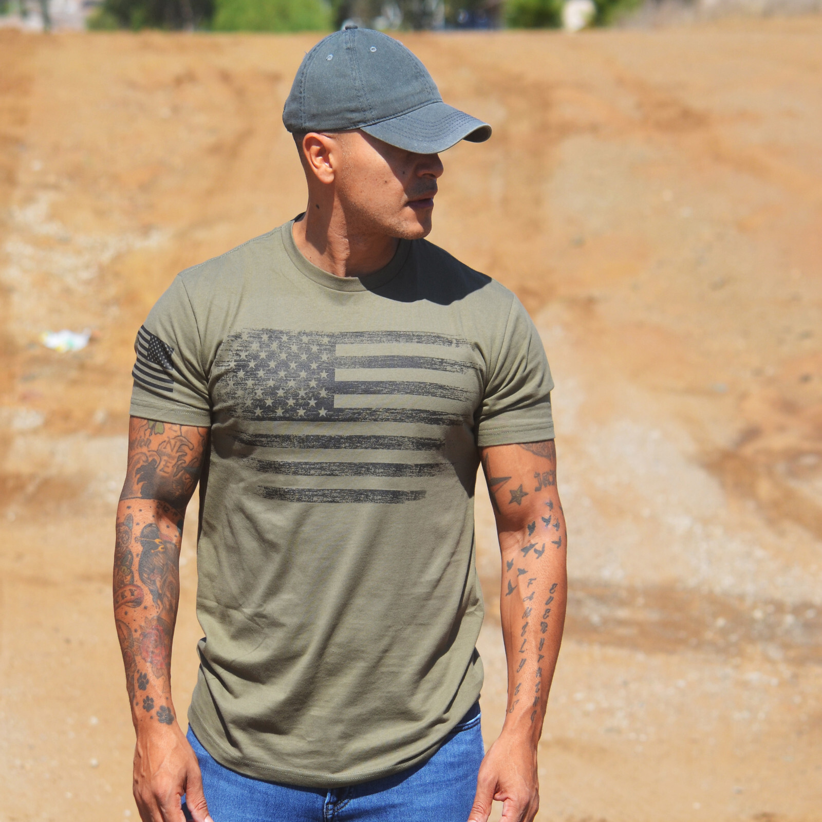 USA Distressed Flag Men T Shirt Patriotic American Tee Plus Size L-6XL gallery