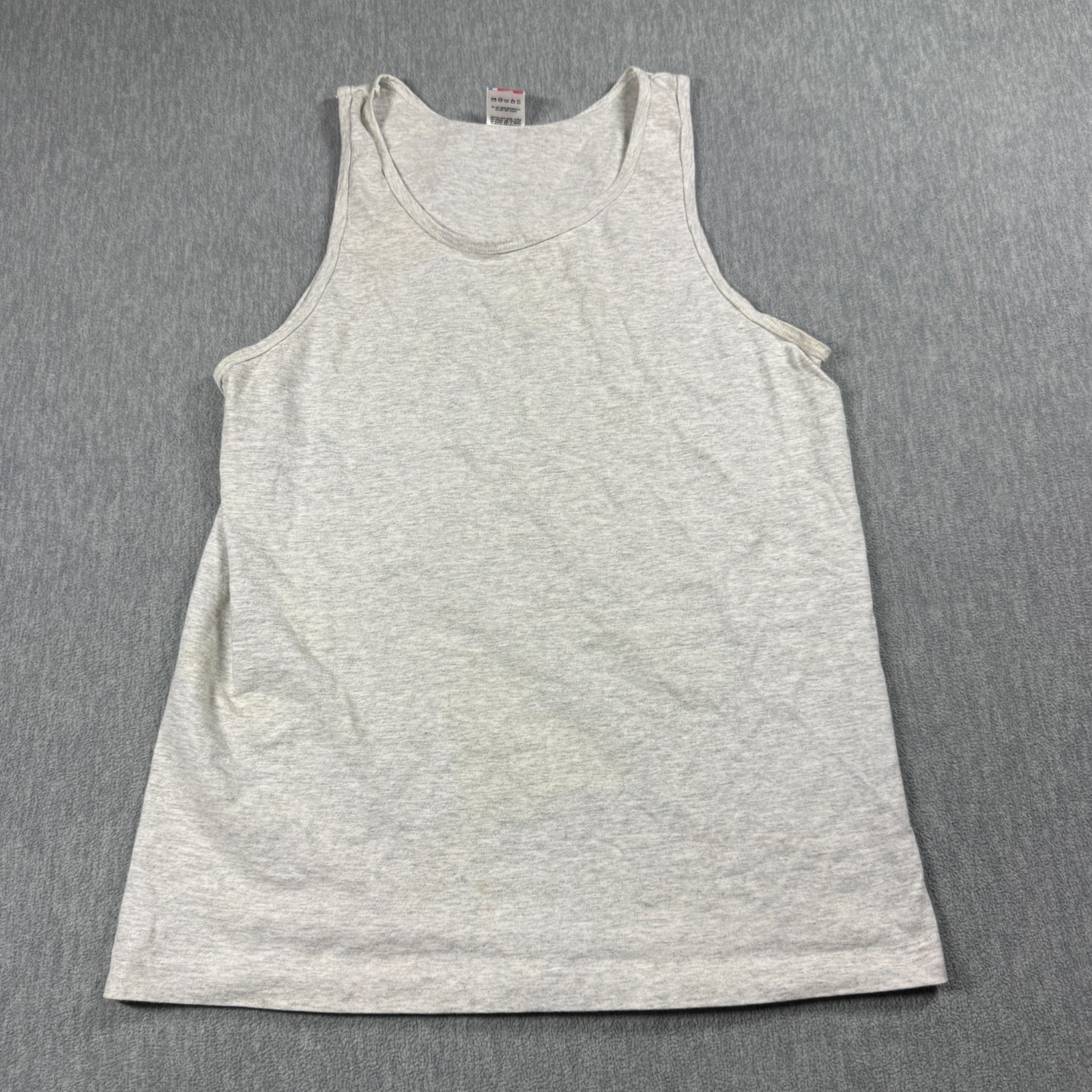 Fruit of the Loom Tank Top Mens L Gray Solid Blank Basic Undershirt Crew Made US gallery